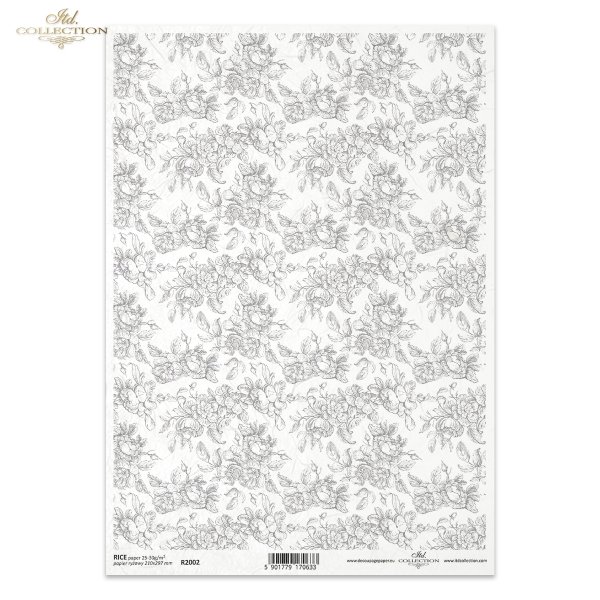 motyw tapetowy, tapeta, kwiatowe tło, kwiatki w odcieniach szarości, R2002, wallpaper motif, wallpaper, floral background, flowers in grey tones, Tapetenmotiv, Tapete, floraler Hintergrund, Blumen in Grautönen, Motivo de papel pintado, papel pintado, fond