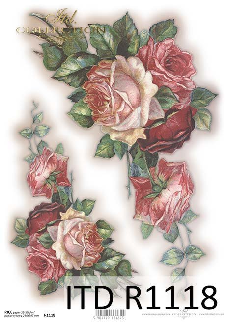 papier decoupage róże, kwiaty*Paper decoupage roses, flowers