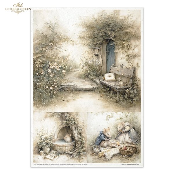 Mouse World - Spring Days - myszki, sielanka, akwarela, retro, las, natura* Mouse World - Spring Days - mice, idyll, watercolour, retro, forest, nature