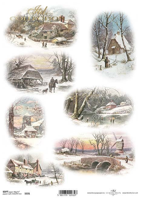 Das Papier decoupage Motive Winter*El invierno adornos de papel decoupage*Das Papier decoupage Motive Winter