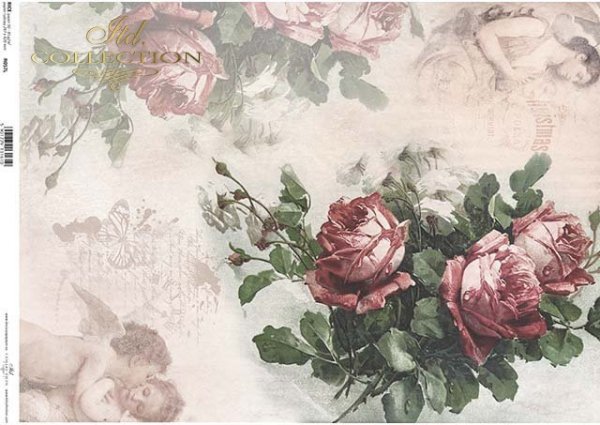 Decoupage Papierblumen -Reispapier Blumen*Decoupage papírové květiny-rýžového papíru květiny*Decoupage de papel de arroz flores-flores de papel