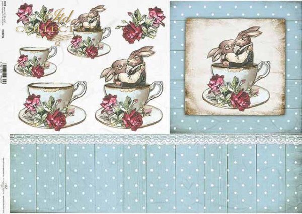 Pascua, Vintage, conejitos en una taza, tablas, flores, rosas*Ostern, Vintage, Hasen in einer Tasse, Bretter, Blumen, Rosen*Пасха, винтаж, зайчики в чашке, доски, цветы, розы