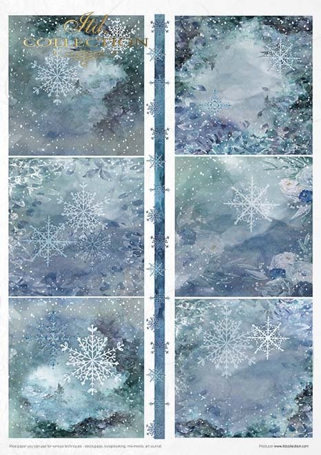 Zestaw kreatywny na papierze ryżowym - święta w błękicie * Creative set on rice paper - Christmas in blue