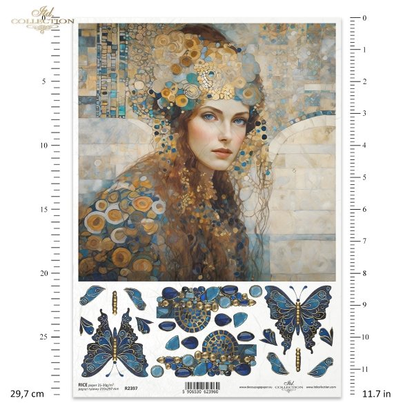 kobiety, złoto, dekoracyjne wzory, motyle, kamienie szlachetne, mozaiki, motywy secesyjne*women, gold, decorative patterns, dragonflies, butterflies, precious stones, mosaics, Art Nouveau motifs