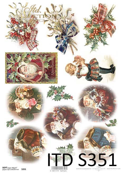 Papier decoupage Vintage-Mikołaj*Vintage Paper Decoupage-Nicholas