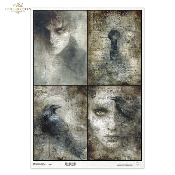 ludzkie twarze, ćmy trupie główki, kruki, nagie drzewa, gotyk, secesja, vintage, melancholia, fantasy*human faces, moths, skulls, ravens, bare trees, Gothic, Art Nouveau, vintage, melancholy, fantasy