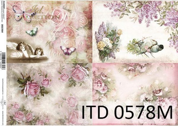 papier do decoupage kwiaty, ptaki, anioły, motyle*Decoupage Papier Blumen, Vögel, Engel, butterflies