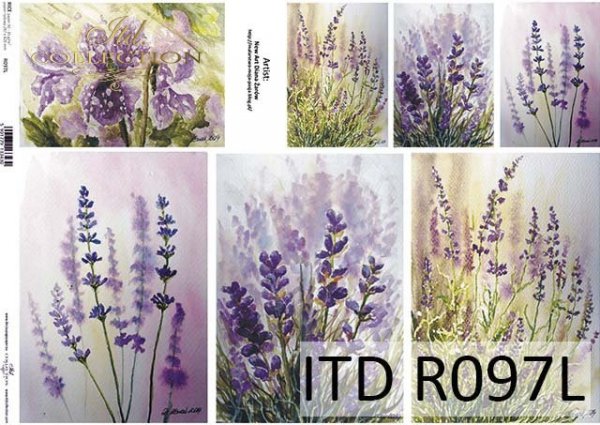Papier decoupage malarstwo współczesne, Lawenda, kwiaty*Paper decoupage contemporary painting, lavender, flowers