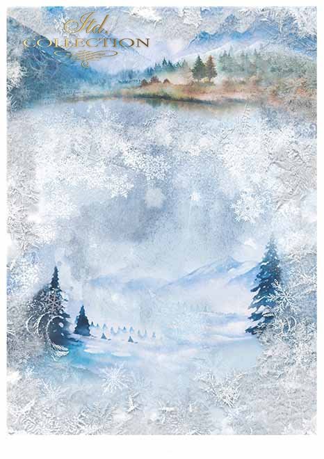 Papiery do scrapbookingu w zestawach - zima*Papers for scrapbooking in sets - winter