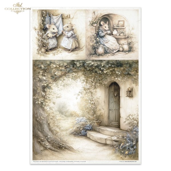 Mouse World - Spring Days - myszki, sielanka, akwarela, retro, las, natura* Mouse World - Spring Days - mice, idyll, watercolour, retro, forest, nature