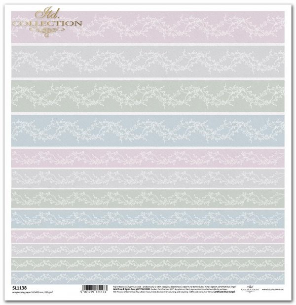 papel para scrapbooking * Papel SL1138 * Serie Shabby Chic - plantillas  decorativas de colores