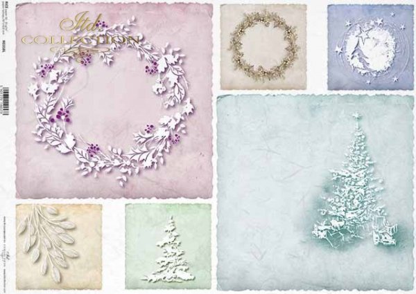 Temas navideños para cajas, árboles de navidad, guirnaldas*Weihnachtsthemen für Schachteln, Weihnachtsbäume, Kränze*Рождественские темы для ящиков, елок, венков