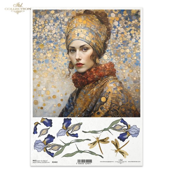 kobieta, kobiety, Klimt, sztuka, złoto, biżuteria, moda, secesja, motywy secesyjne, Art Nouveau motifs, Inspired by Klimt, kwiaty 3D, 3D efekt, woman, women, Klimt, art, gold, jewellery, fashion, Art Nouveau, 3D flowers, 3D effect