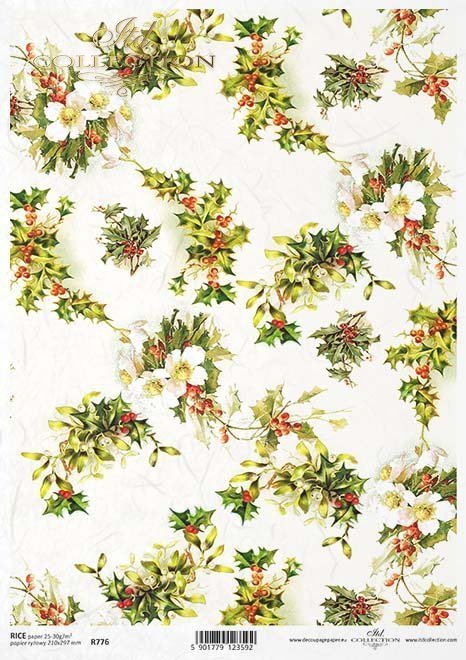 jemioła, ostrokrzew, głóg, owoce głogu, dekoracja świąteczna, dekoracja na Boże Narodzenie, Boże Narodzenie, R776, mistletoe, holly, hawthorn, hawthorn fruit, Christmas decoration, Mistel, Stechpalme, Christmas, Weißdorn, Weißdornfrüchte, Weihnachtsdekora