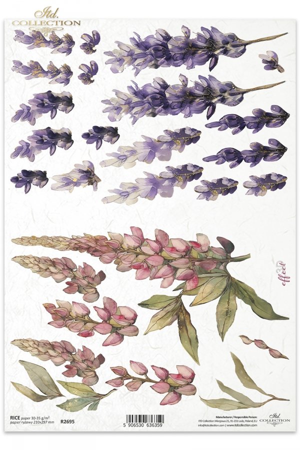 dekoracyjne wzory, motywy kwiatowe, bukiet kwiatów, Ogród Muz, Garden of Muses * Mulberry decoupage paper FPA1005, decorative patterns, floral motifs, bouquet of flowers, Garden of Muses *Seria Garden of Muses