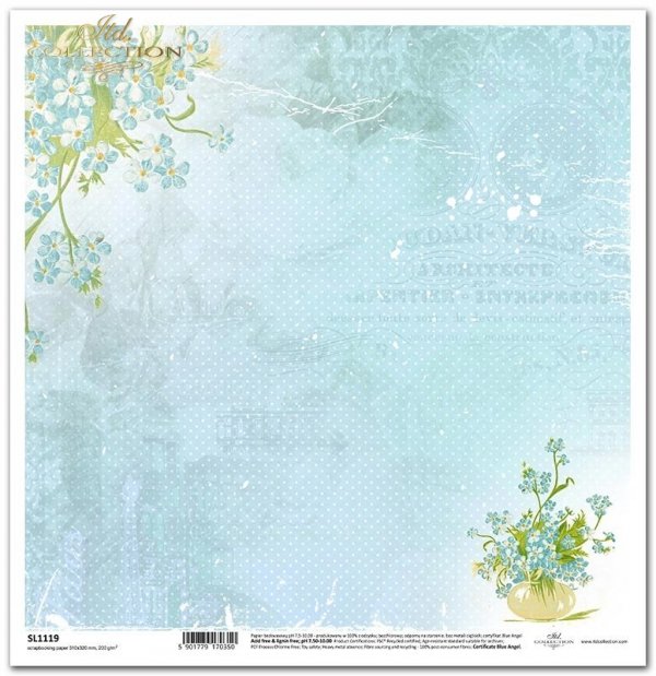Seria Flower Post - Forget-me-not, kwiatowa poczta - niezapominajka, tapeta, tło, kropki, niezapominajki, kwiaty, wazon*wallpaper, background, polka dots, forget-me-nots, flowers, vase