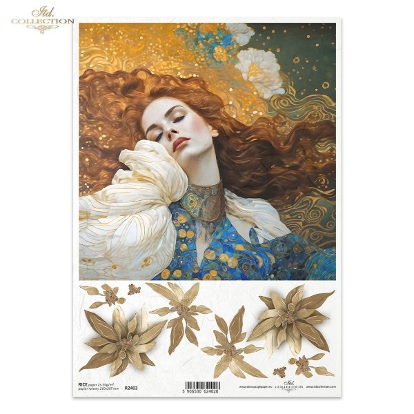 kobieta, kobiety, Klimt, sztuka, złoto, biżuteria, moda, secesja, motywy secesyjne, Art Nouveau motifs, Inspired by Klimt, kwiaty 3D, 3D efekt, woman, women, Klimt, art, gold, jewellery, fashion, Art Nouveau, 3D flowers, 3D effect