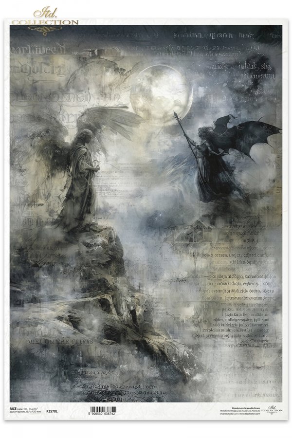 pojedynek na klifach, anioły, skrzydła, księżyc, gotyk, fantasy, melancholia, vintage*duel on the cliffs, angels, wings, moon, gothic, fantasy, melancholy, vintage