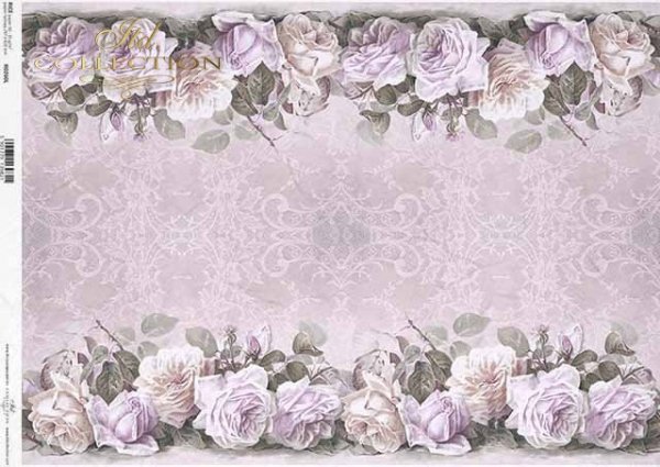 Blumenarrangements aus Decoupage-Papier, Rosen, Spitze*arreglos florales de papel decoupage, rosas, encajes*декор бумаги цветок договоренности, розы, кружева