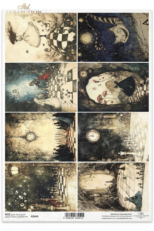 Alicja, szachy, zegarki, widoczki, baśniowe kompozycje, kot, mroczne krajobrazy*Alice, chess, watches, views, fairy-tale compositions, cat, dark landscapes*Alice, Schach, Uhren, Ansichten, märchenhafte Kompositionen, Katze, dunkle Landschaften*Alicia, aje