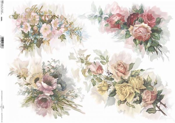 Papel Decoupage Arroz A3 R217L * flores, rosas, decoraciones, Vintage