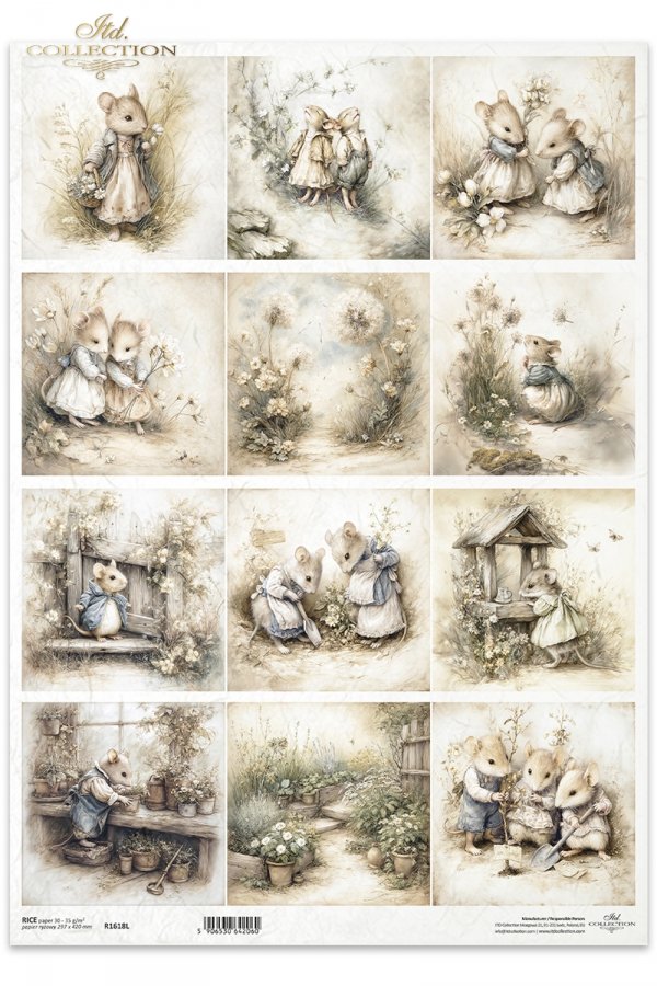 Myszki, sielanka, akwarela, retro, las, natura*Mice, idyll, watercolour, retro, forest, nature*Mäuse, Idylle, Aquarell, Retro, Wald, Natur*Ratones, idilio, acuarela, retro, bosque, naturalezaMyszki, sielanka, akwarela, retro, las, natura*Mice, idyll, wate