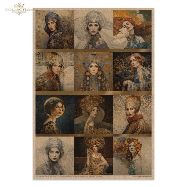 Inspired by Klimt - mujeres, oro, motivos decorativos, libélulas, mariposas, piedras preciosas, mosaicos, motivos Art Nouveau