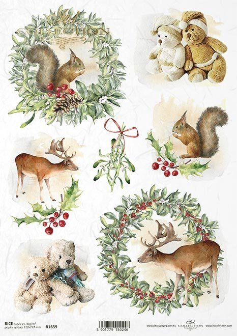 Papier ryżowy - święta w czerwieni * Rice paper - Christmas in red