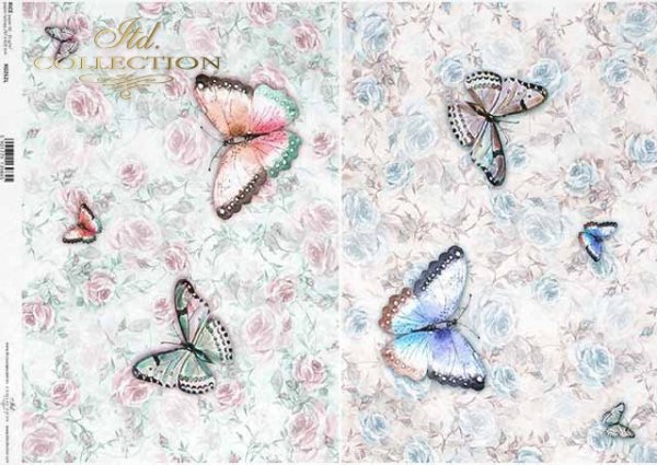 Schmetterlinge, Blumen, Rosen*papel decoupage mariposas, flores, rosas*декупаж бумажные бабочки, цветы, розы