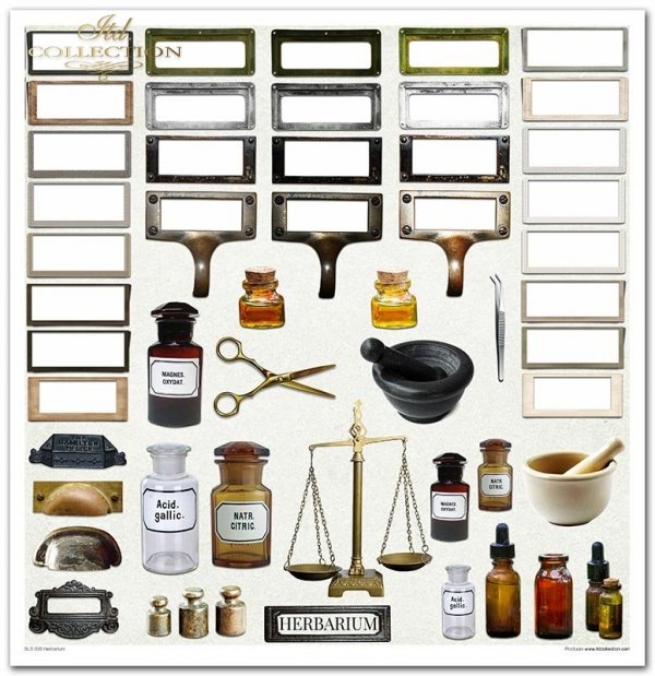Papeles Scrapbooking SLS-035 ''Herbario''---- PRODUCTO DE PRECIO REDUCIDO