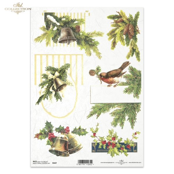 Christmas, Christmas motifs, Christmas bell, spruce branches, holly, Christmas decorations, Christmas ornaments, 