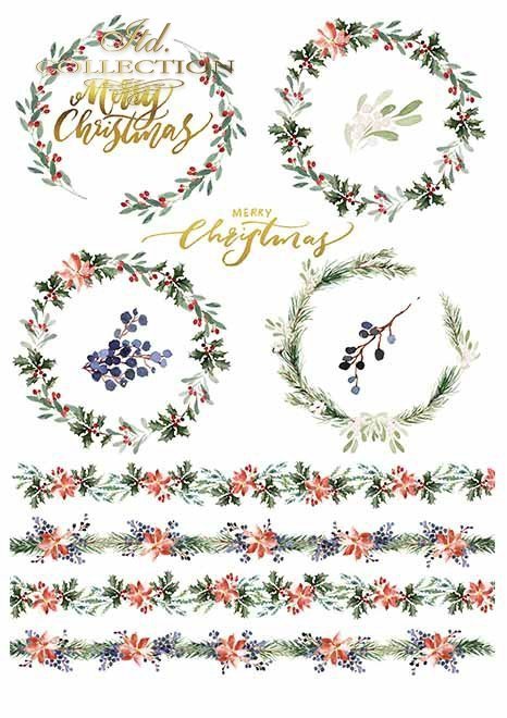 Papiery do scrapbookingu w zestawach - Wieniec adwentowy*Scrapbooking papers in sets - Advent wreath