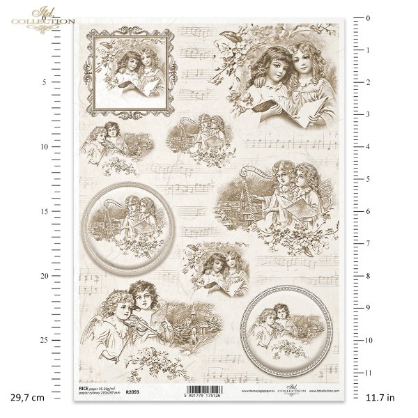 Seria Vintage Angels - aniołek, aniołki, anioł, anioły, ozdobne ramki, nuty, medalion, medaliony, vintage, retro, angel, angels, decorative frame, medallion, medallions, Engel, dekorativer Rahmen, Medaillon, Medaillons, ángel, ángeles, marco