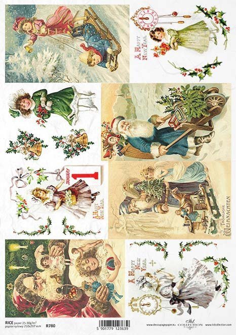 Boże Narodzenie, świąteczne dekoracje, retro, vintage, Mikołaj, prezenty, zabawki, dziecko, dzieci, choinka, Nowy Rok, zegar, sanki, zima, dzwonki świąteczne, zabawa na śniegu, R780, Christmas, Christmas decorations, retro, Santa Claus, presents, toys, ch