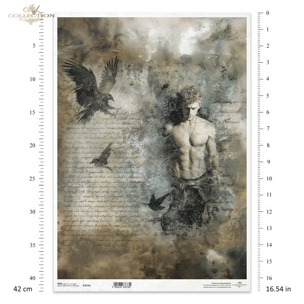 mężczyzna, anioł, kruki, orzeł, chmury, gotyk, vintage, melancholia, fantasy*man, angel, ravens, eagle, clouds, gothic, vintage, melancholy, fantasy