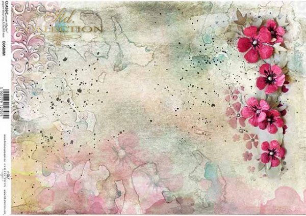 Papier-Decoupage-Blumen, bunte Aquarelle*flores de papel decoupage, coloridas acuarelas*бумага декупаж цветы, красочные акварели