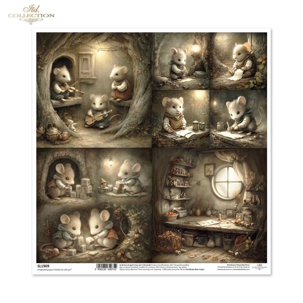 myszki, sielanka, retro, vintage, las, natura, ilustracje, urocze zwierzęta, bajkowe postacie, przytulne wnętrza, życie myszy*Mouse illustrations, mouse world, cozy interiors, fairy tale scenes, fireplaces, mouse burrows, houses, interiors, mouse life 