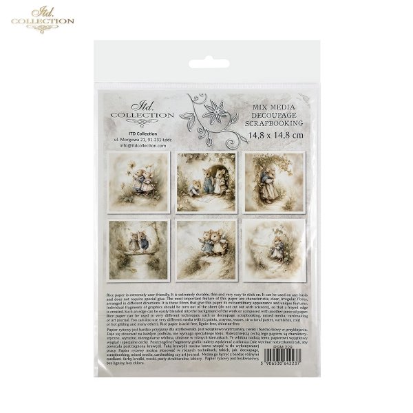 Myszki, sielanka, akwarela, retro, las, natura*Mice, idyll, watercolour, retro, forest, nature*Mäuse, Idylle, Aquarell, Retro, Wald, Natur*Ratones, idilio, acuarela, retro, bosque, naturaleza