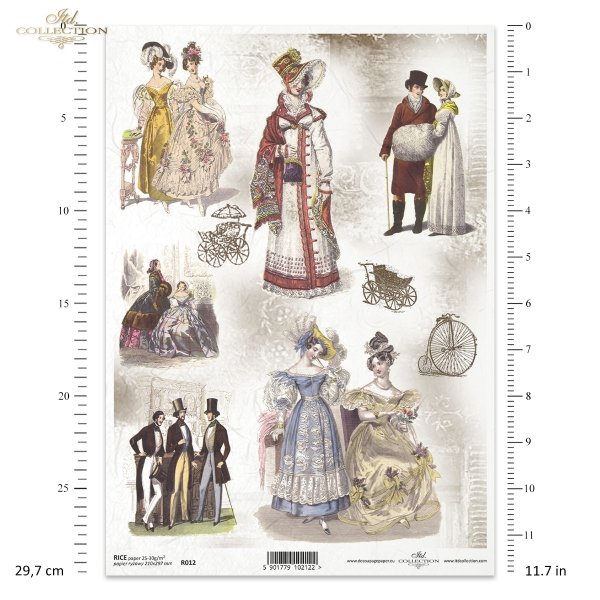 Retro, Vintage, fashion, dresses, gowns, cylinder, trolley, bicycle, R012