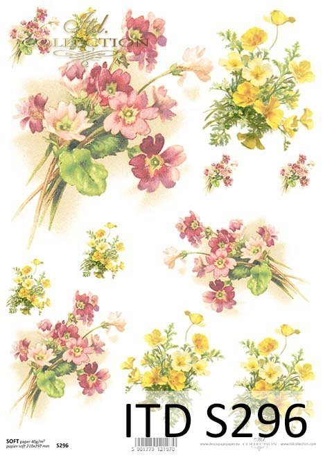 papier decoupage kwiaty Prymulka*decoupage paper flowers Primula