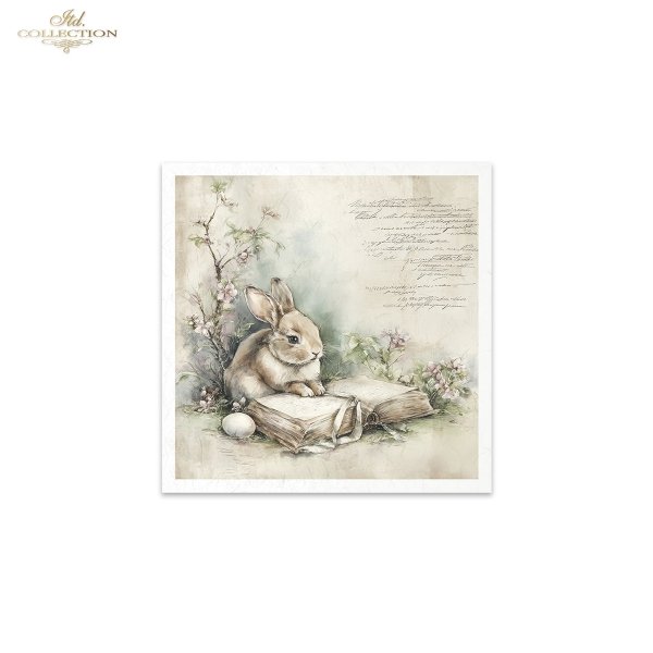 Wielkanoc, zając, styl vintage, akwarela, ilustracja, pastelowe kolory, koszyczek, pisanki, kwiaty, ogrodnictwo*Easter, bunny, vintage style, watercolor, illustration, pastel colors, basket, Easter eggs, flowers, gardening