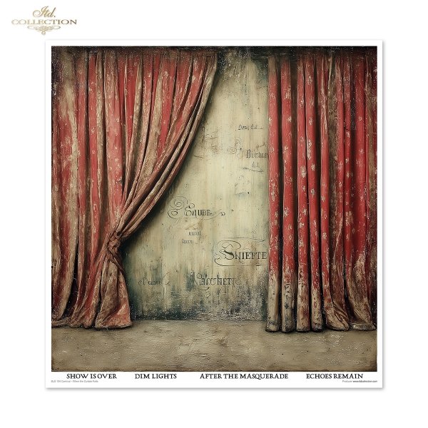 Carnival - When the Curtain Falls * Karnawał, harlekin, teatr, kurtyna, scena, stare deski, romby, vintage, zniszczona tapeta, tekstura, maskarada*Carnival, harlequin, theater, curtain, stage, old planks, diamonds, vintage, distressed wallpaper, texture, 
