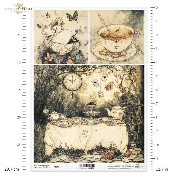 Filiżanka, zastawa stołowa, dziewczynka na filiżance, Alicja, zegar, baśniowa kompozycja*Cup, tableware, girl on cup, Alice, clock, fairy tale composition*Tasse, Geschirr, Mädchen auf Tasse, Alice, Uhr, Märchenkomposition*Taza, vajilla, niña sobre taza, A