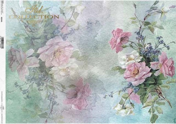 flores de papel decoupage, rosas, nomeolvides*Decoupage Papierblumen, Rosen, Vergissmeinnicht*декупаж бумажные цветы, розы, незабудки
