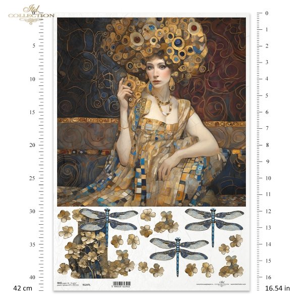 kobiety, złoto, dekoracyjne wzory, mozaiki, motywy secesyjne*women, gold, decorative patterns, mosaics, Art Nouveau motifs