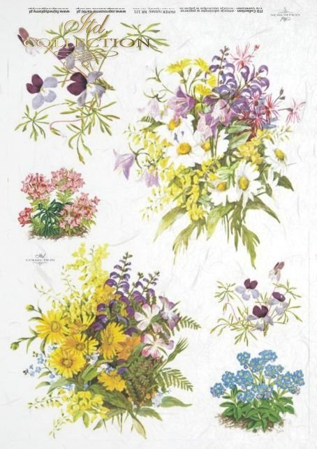 decoupage-rice-paper-flowers-garden-bouquet-daisies-forget-me-nots-R0121