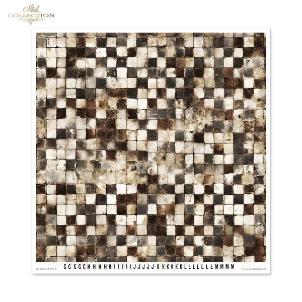 Black &amp; White * Czarny &amp; Biały - geometryczne czarno-białe wzory, scrapbooking paper