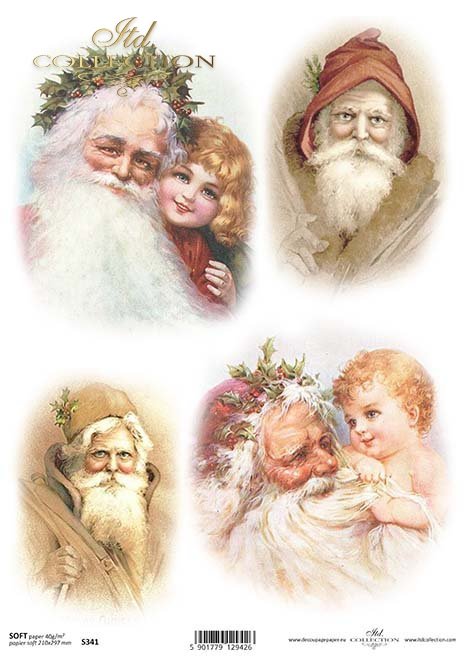 El decoupage de papel de Navidad, Santa Claus*Papír decoupage Vánoce, Santa Claus*Das Papier decoupage Weihnachten, Weihnachtsmann