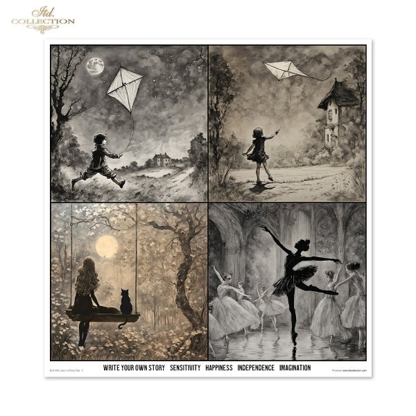 Lost in a Fairy Tale * Zagubieni w baśni, baśnie Andersena, Baśnie braci Grimm, scrapbooking paper