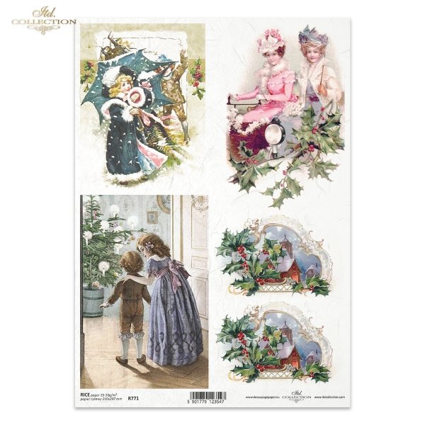 Boże Narodzenie, świąteczne dekoracje, retro, prezenty, dziecko, dzieci, choinka, ostrokrzew, zimowy obrazek, R771, Christmas, Christmas decorations, retro, presents, child, children, Christmas tree, holly, winter picture, Weihnachten, festliche Dekoratio